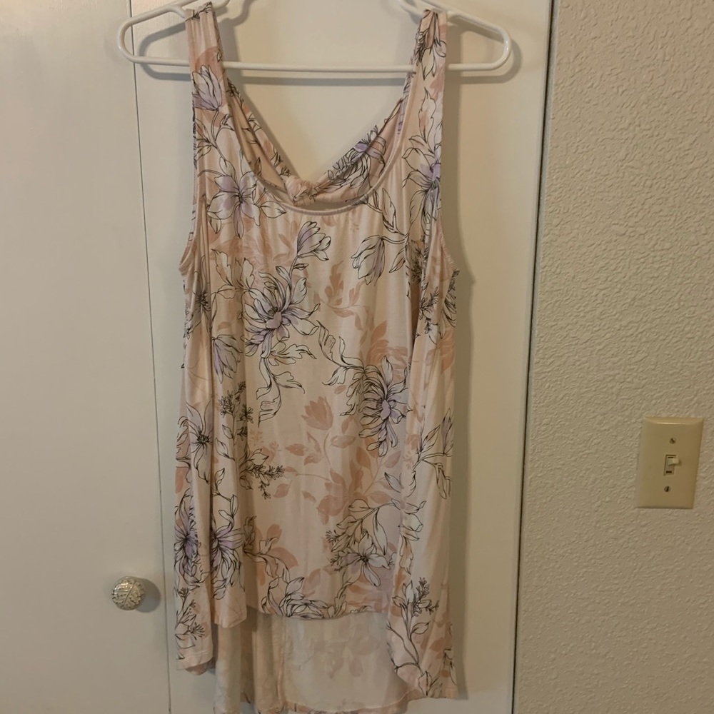 High/low floral tank